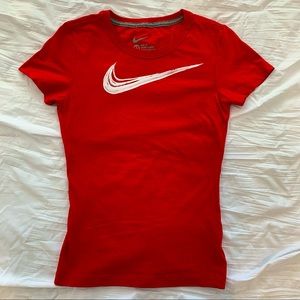 Red Nike Women’s short sleeve top. Size XS.